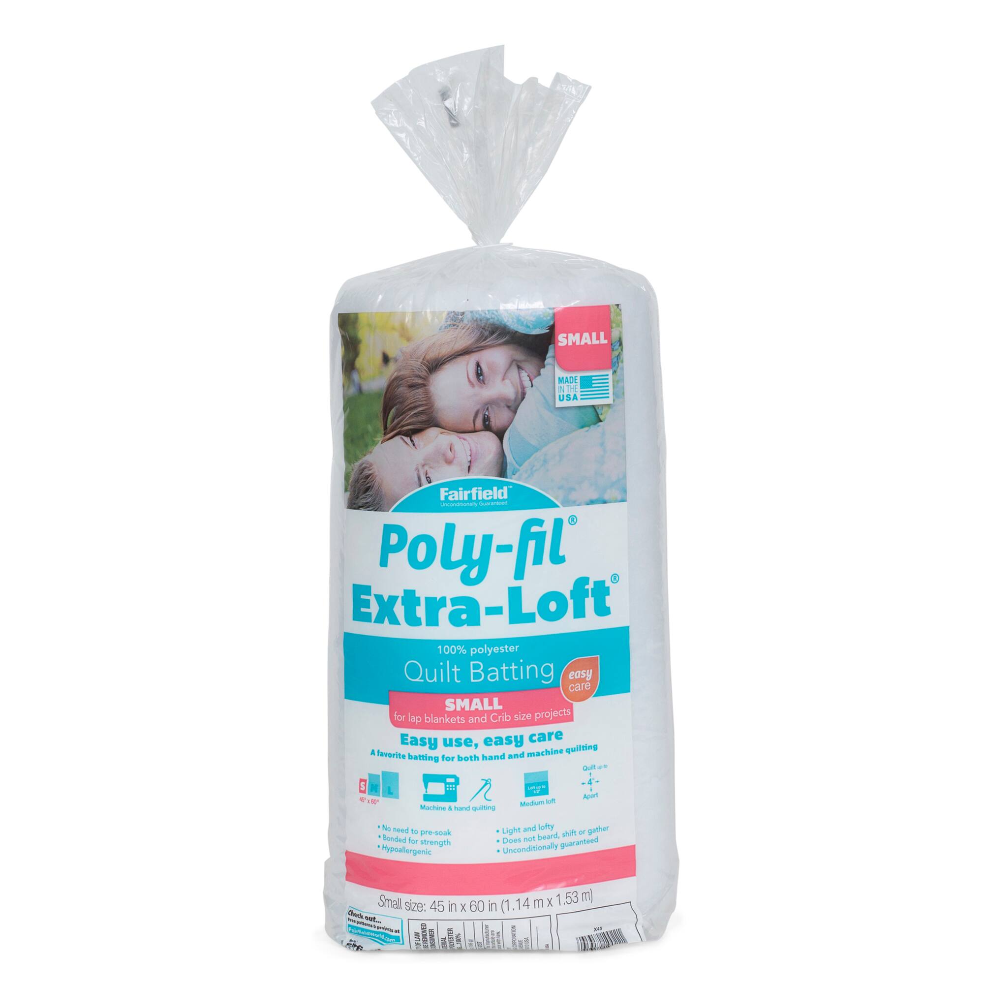 8 Pack: Poly-Fil® 45" x 60" Extra-Loft® Quilt Batting